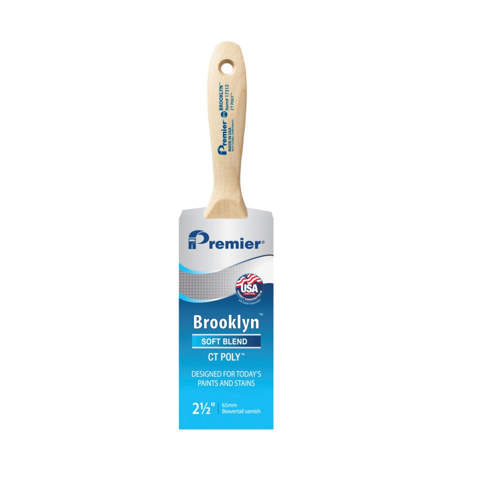 Premier 17312 Brooklyn Beavertail Varnish Paint Brush, 2-1/2 Inch