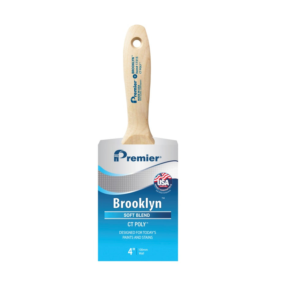 Premier 17315 Brooklyn Beavertail Varnish Wall Paint Brush, 4 Inch