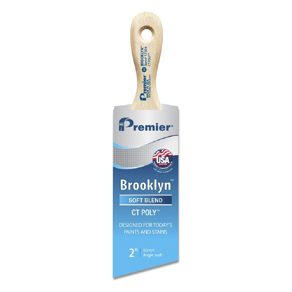 Premier 17306 Brooklyn Soft Angle Paint Brush, Stainless Steel, 2 Inch