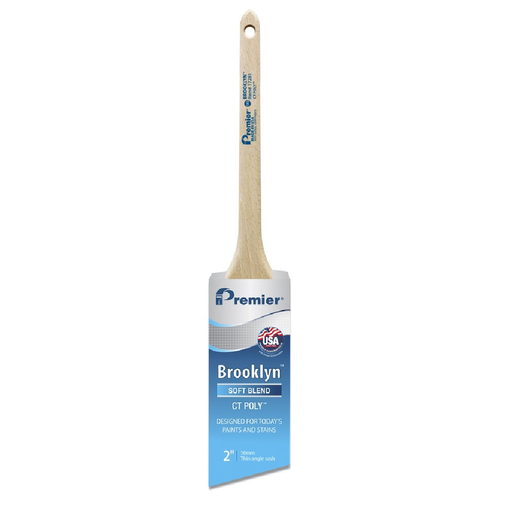 Premier 17281 Brooklyn Soft Thin Angle Paint Brush, Stainless Steel
