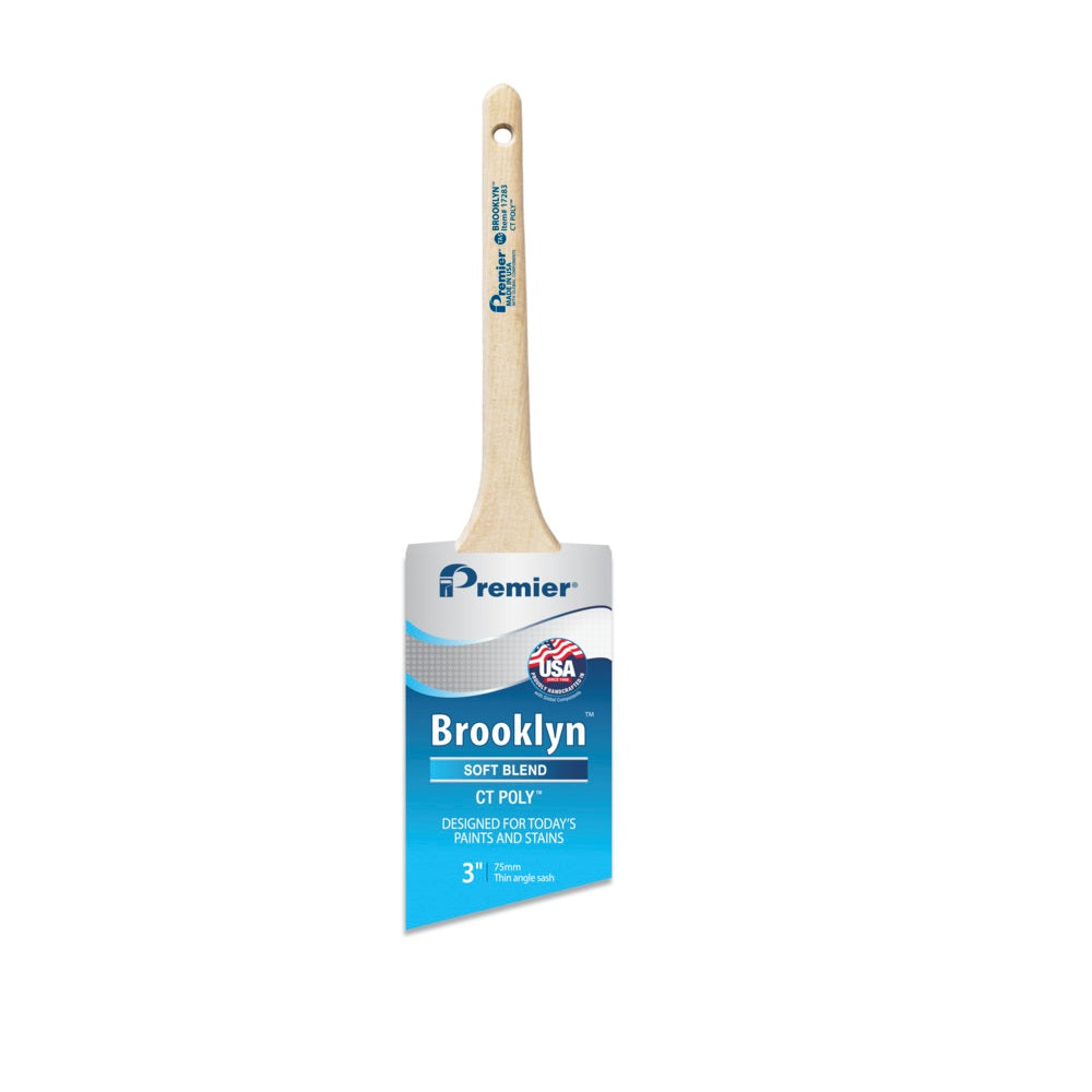 Premier 17283 Brooklyn Thin Angle Sash Paint Brush, 3 Inch