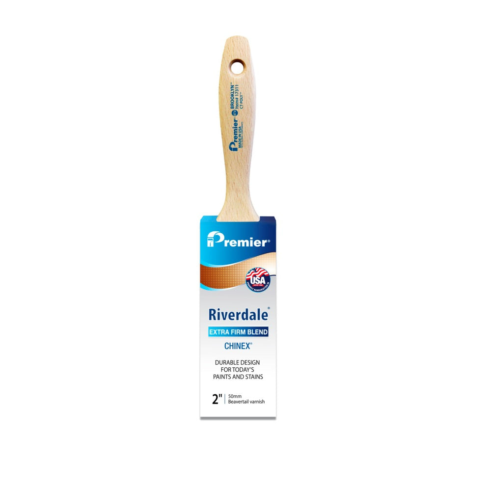 Premier 17271 Riverdale Beavertail Varnish Paint Brush, 2 Inch