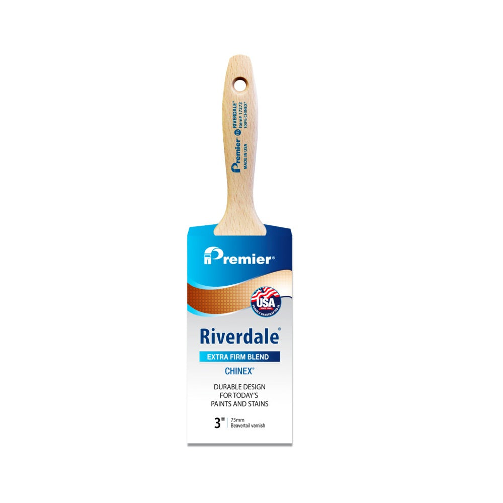 Premier 17273 Riverdale Beavertail Varnish Paint Brush, 3 Inch