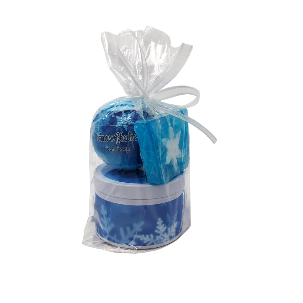 Primal Elements GBAGSF Snowflakes Bath Accessory Set, Blue