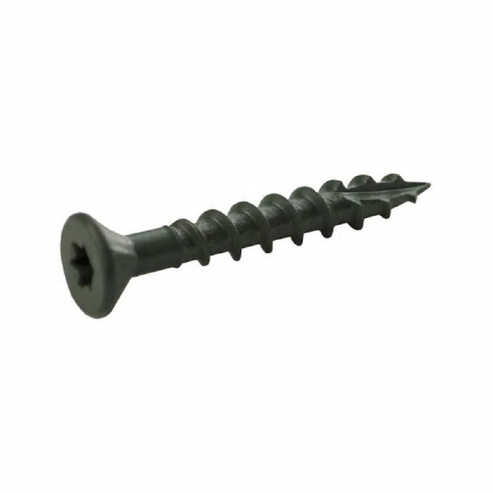 PrimeGuard Plus L114ST1 Star Deck Screws, Steel, Green, 1-1/4 Inch