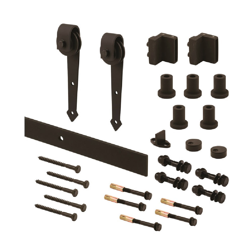 Prime-Line N 7549 Barn Door Hanger Kit, Steel, Black