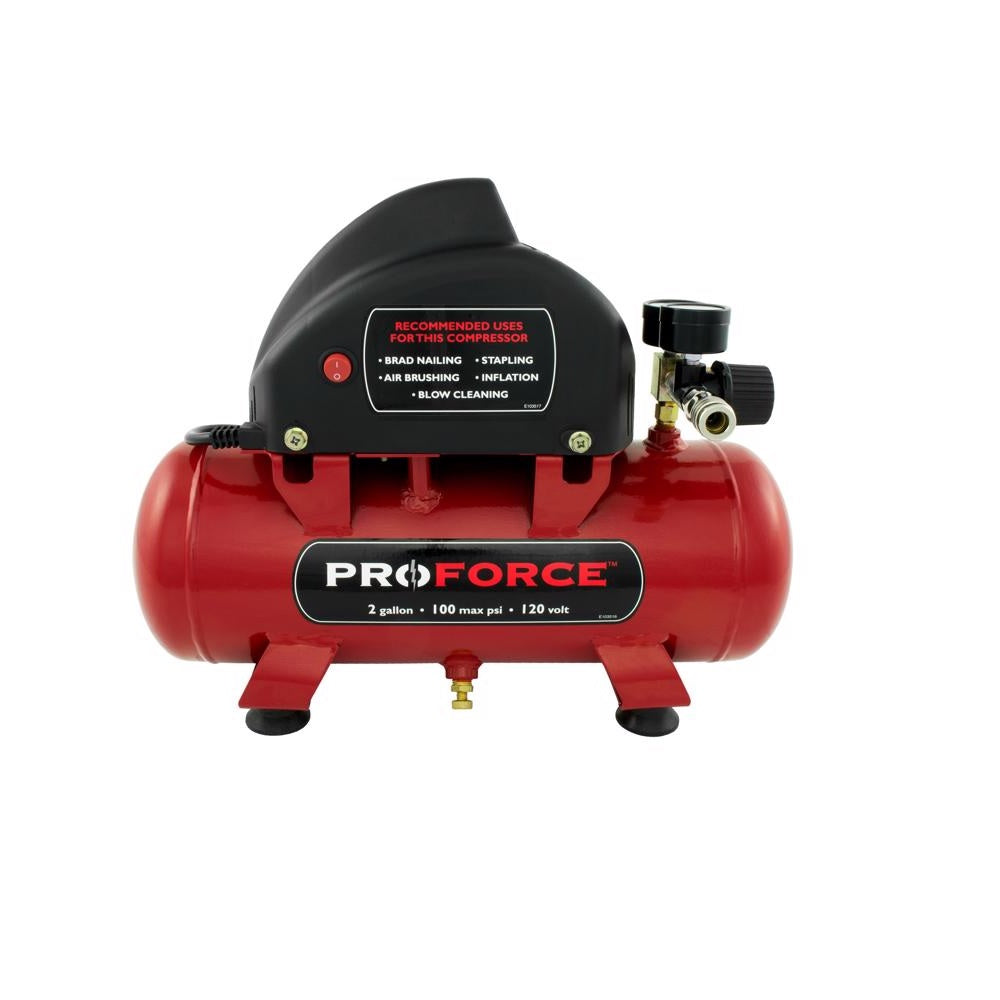 Pro Force VPF0000201 Horizontal Portable Air Compressor Tank, 2 Gallon