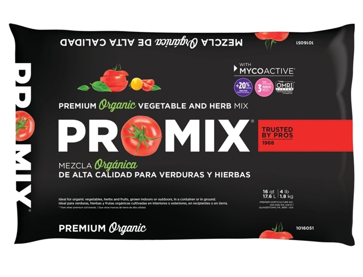 Pro Mix 1016051RGCE Premium Organic Vegetable & Herb Mix, 16 Quart
