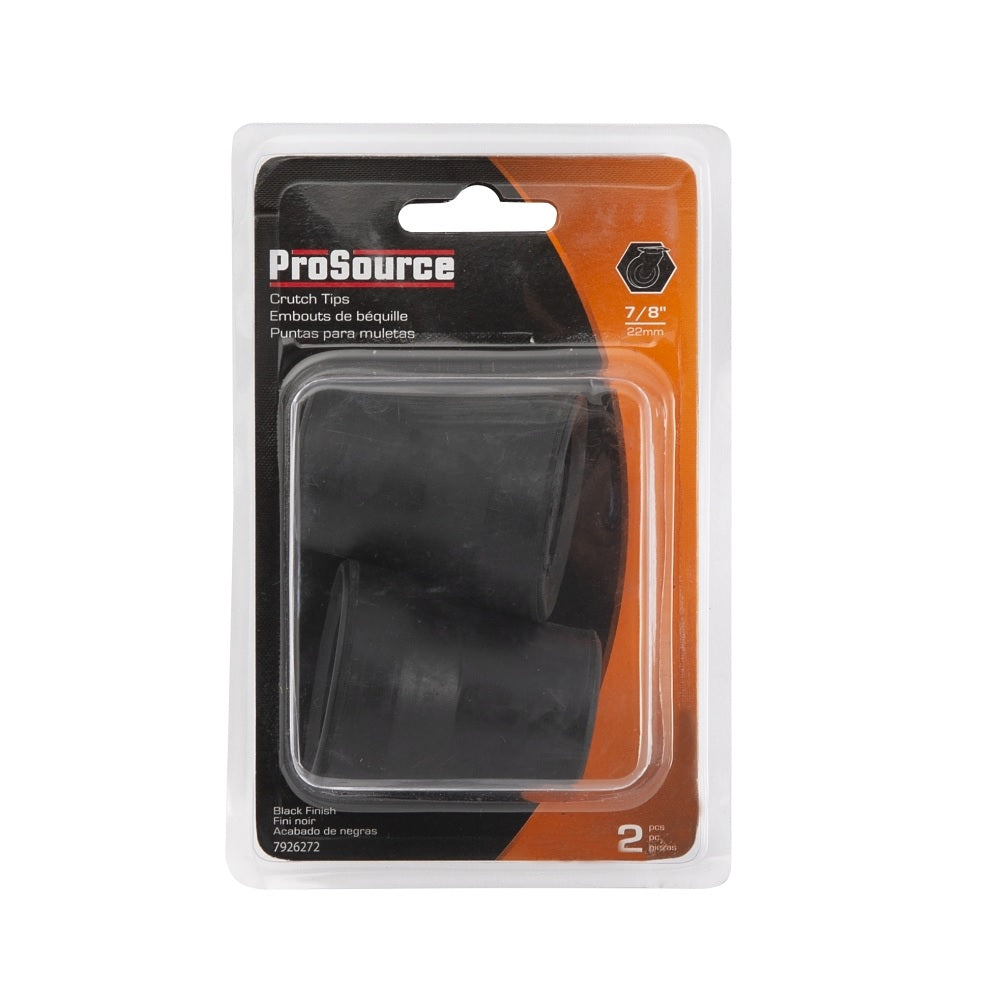 ProSource FE-S619-BL Crutch Tips, Black, Rubber