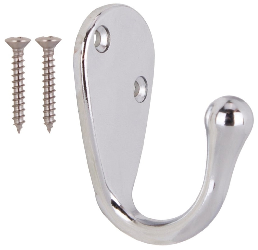 ProSource H63CH-PS Single Robe Hook, Chrome Plated