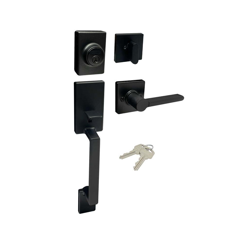 ProSource HPX9S3BSR4H24 Handleset With Deadbolt, Matte Black