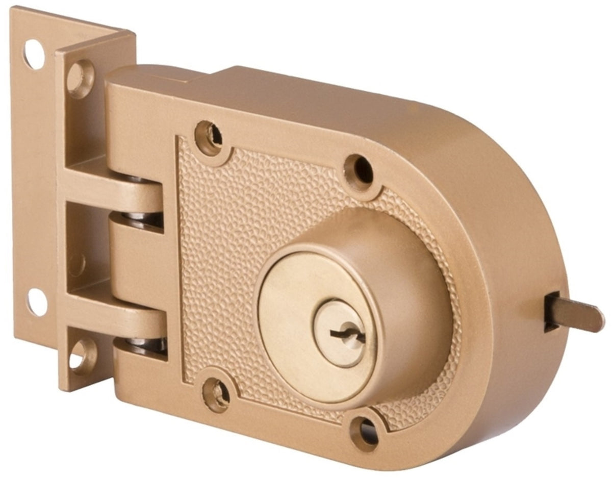 ProSource 6224331-PS Jimmy-Proof Lock, 2-Cylinder, Brass