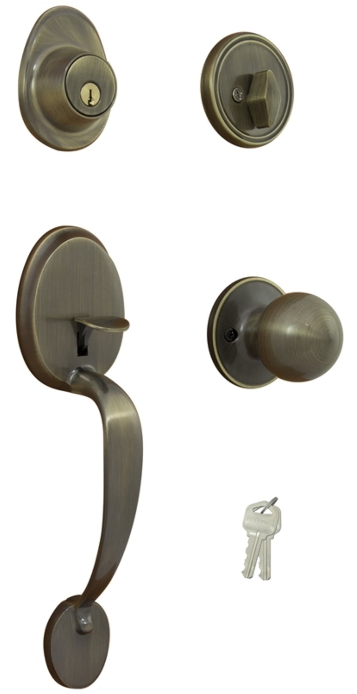 ProSource S7831-PS Handle Set, Antique Brass