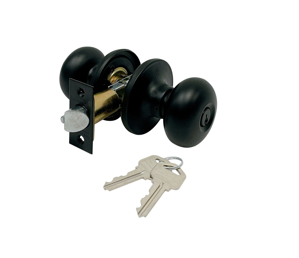 ProSource TFX900BSR4V24 Tubular Knob Entry Door Lock, Matte Black