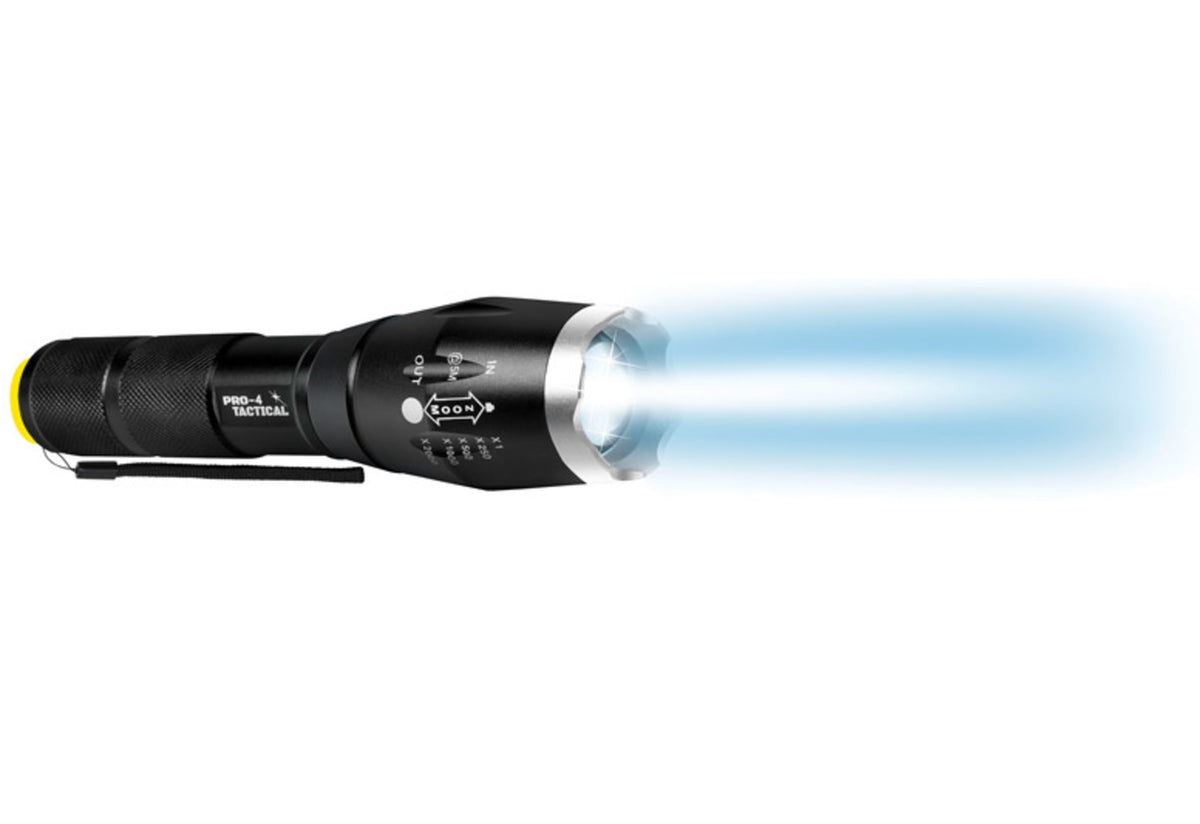 Pro-4 4950 Tactical LED Flashlight, 300 Lumens, Black