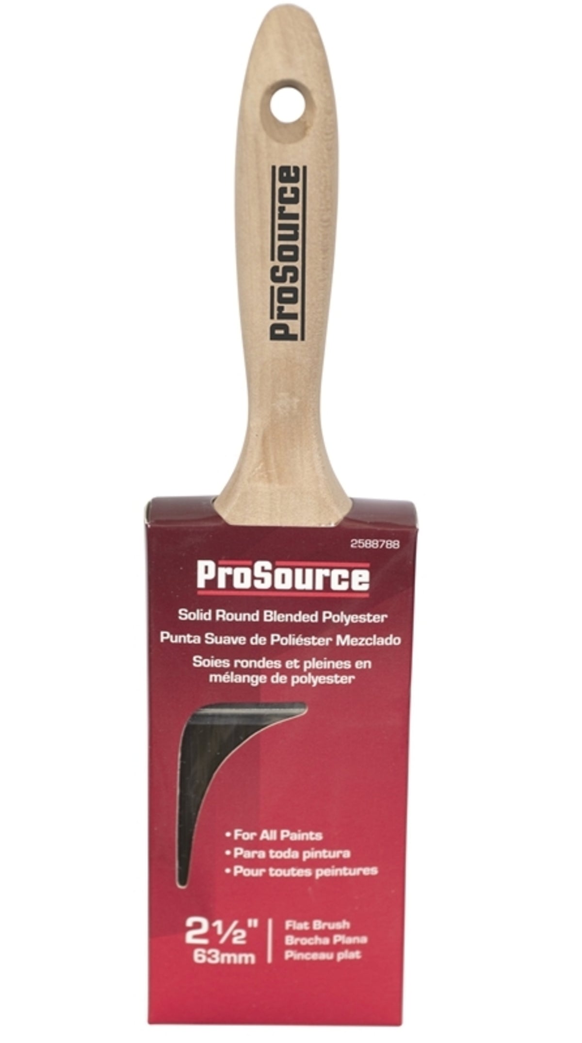 Prosource OR 11601 0250 Flat Paint Brush, 2-1/2"