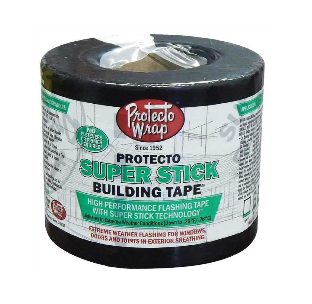 Protecto Wrap 8440065SW Super Stick Flashing Tape, Black, 6 in x 75 ft.