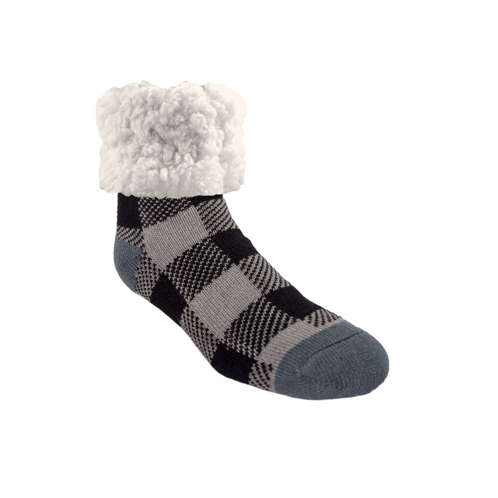 Pudus LJ-GRY-C Lumberjack Slipper Socks, Gray