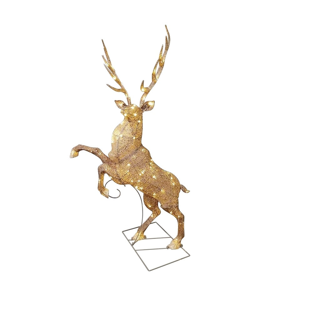 Puleo 75-YD1678L Lighted Elk Christmas Yard Decor, Golden