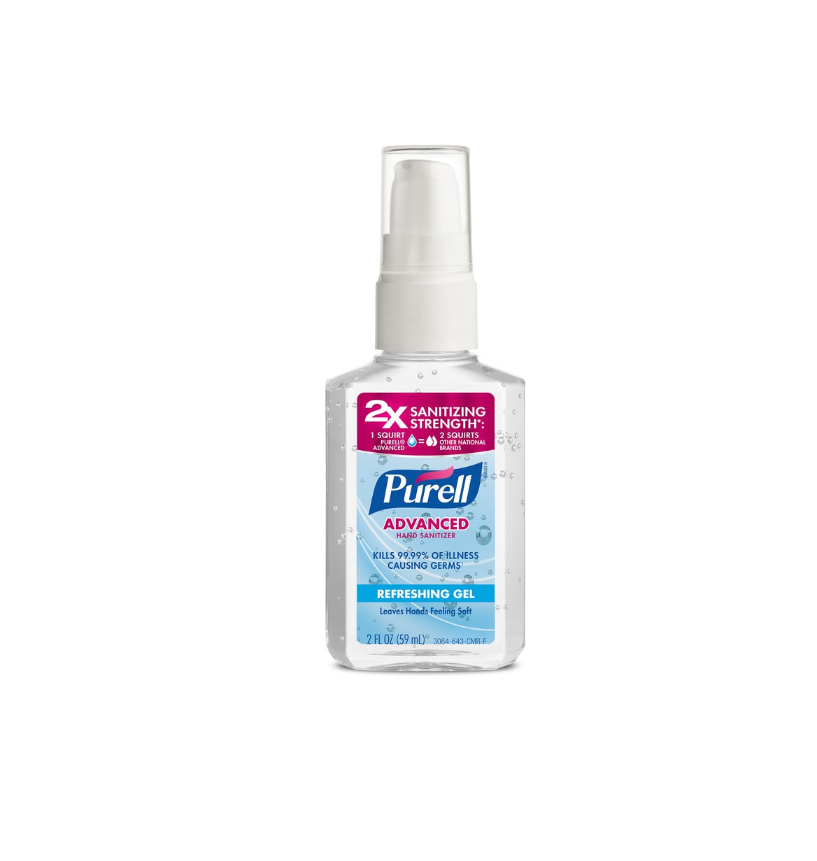 Purell 3901-24-CMRMETR Unscented Gel Hand Sanitizer, 2 Oz