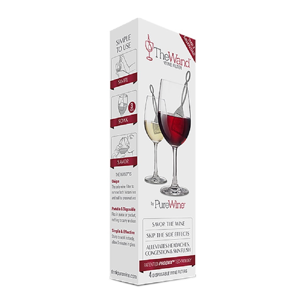 Purewine VINO4SM The Wand Wine Filter, Silver