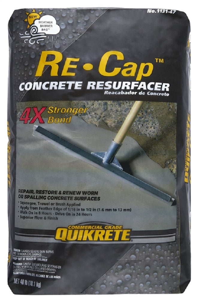 Quikrete 113147 Re-Cap Concrete Resurfacer, 40 Lb