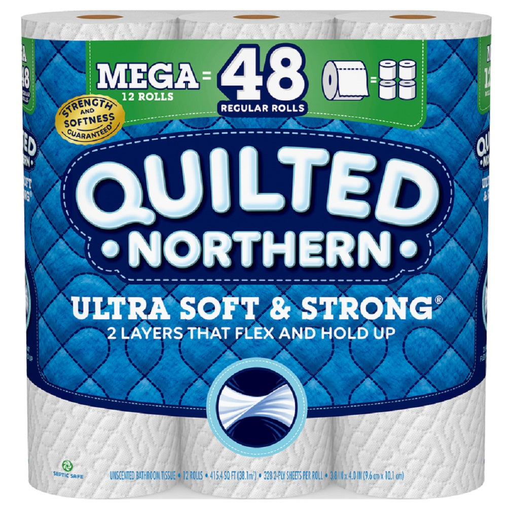 Quilted Northern 94443 Ultra Soft & Strong Toilet Paper, White, 4 Inch
