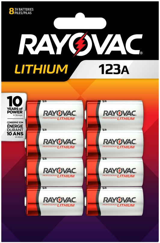 Rayovac 3804374 Camera Battery, 123A, 3 Volts