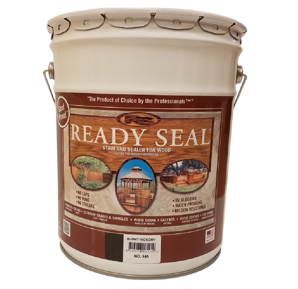 Ready Seal 545 Exterior Stain And Sealer For Wood, Burnt Hickory, 5 Gallon