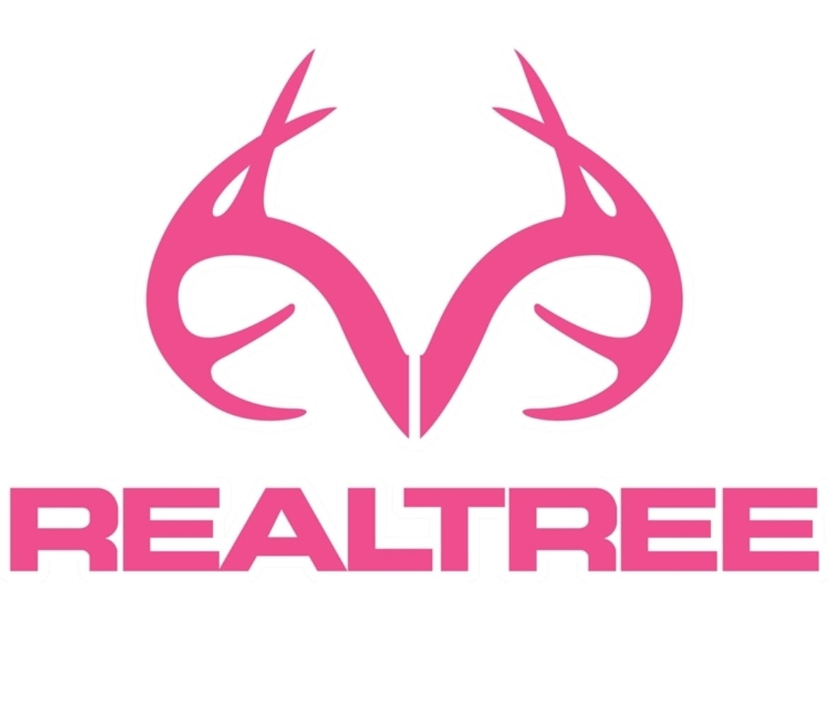 Realtree RT49PINK Decal Antler Logo, 3.5" x 5.5"