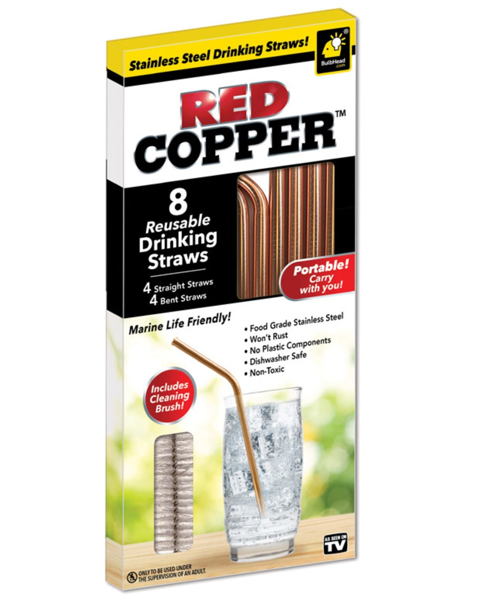 Red Copper 13941-12 As Seen On TV Straws, Copper