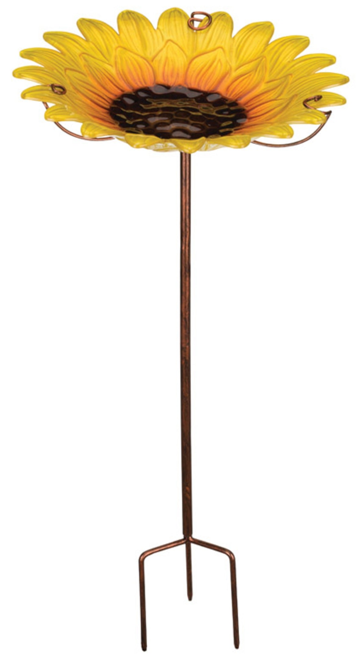 Regal Art & Gift 11921 Bird Bath With Sunflower Garden Stake, 25"