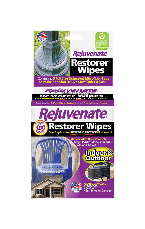 Rejuvenate RJRESTWIPES6 Restorer Wipes Furniture Cleaner, 6 Wipes