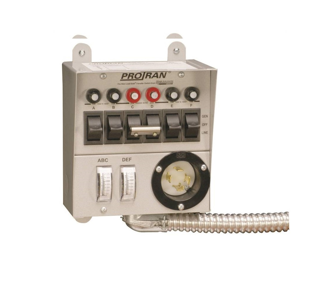 Reliance Controls 306C Transfer Switch, 60 A, 120/250 V, 7500 W, 1-Phase