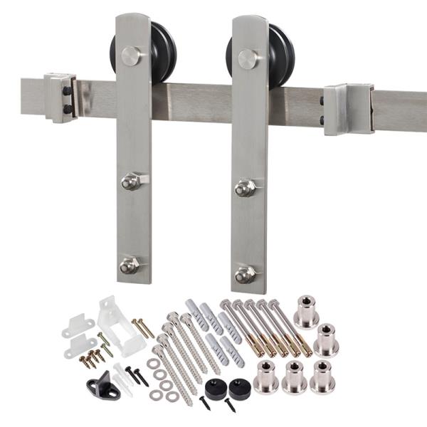 Renin BD100K-78 Straight Strap Barn Door Hardware Kit, Stainless Steel