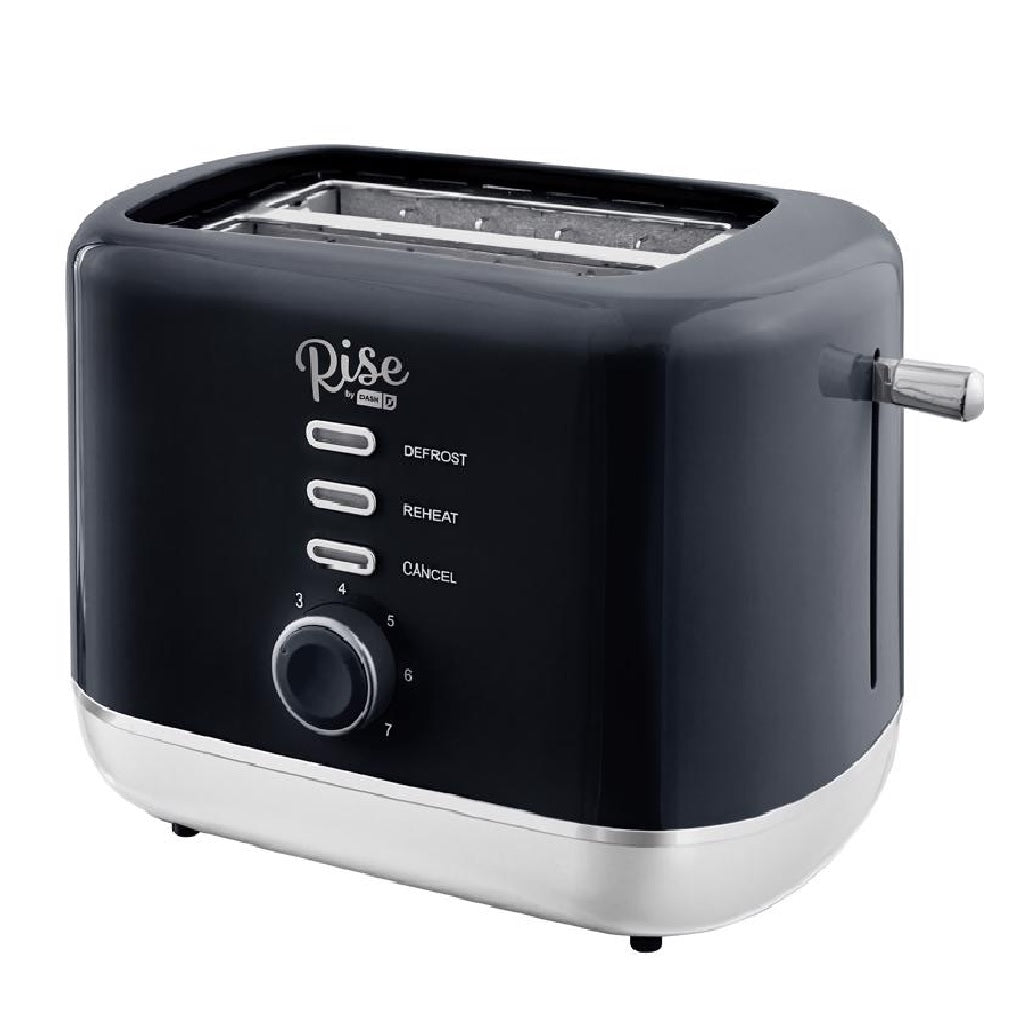 Rise by Dash RTT200GBBK06 2 Slot Toaster, Black