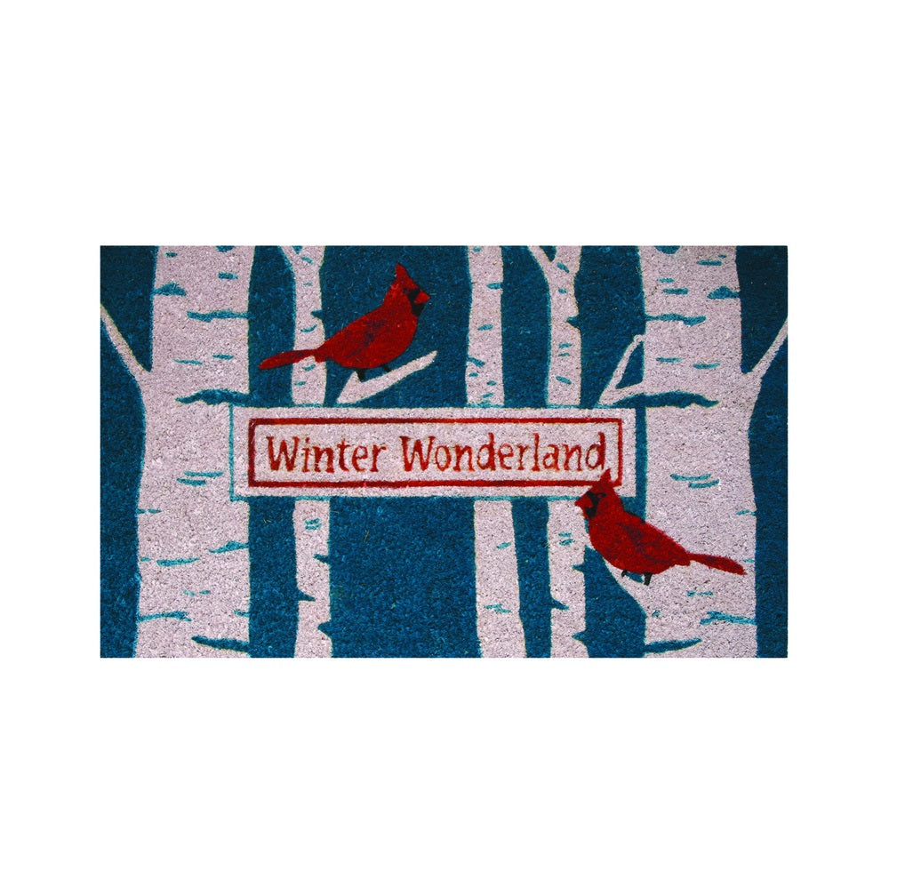 Robert Allen MAT01731 Cardinal Birch-Winter Wonderland Door Mat, Vinyl