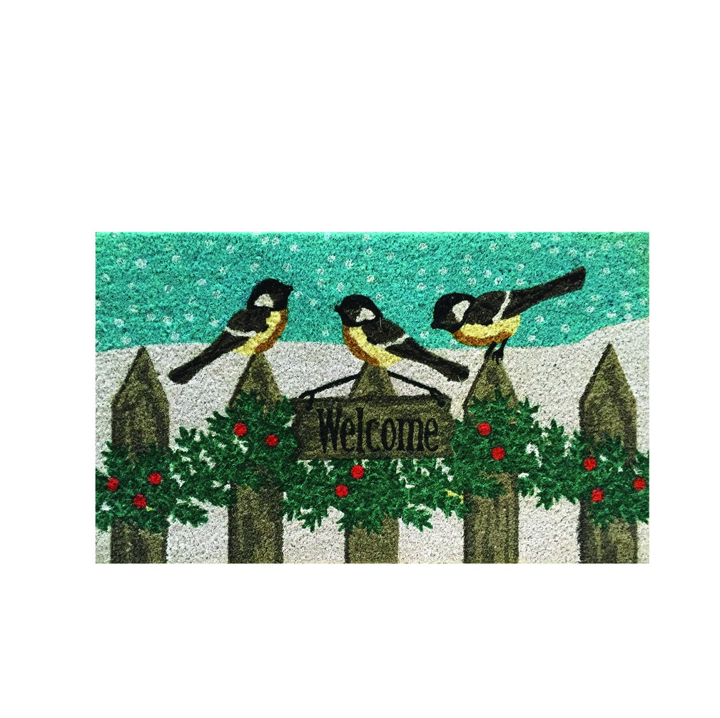 Robert Allen MAT01809 Chickadee-Welcome Door Mat, Vinyl