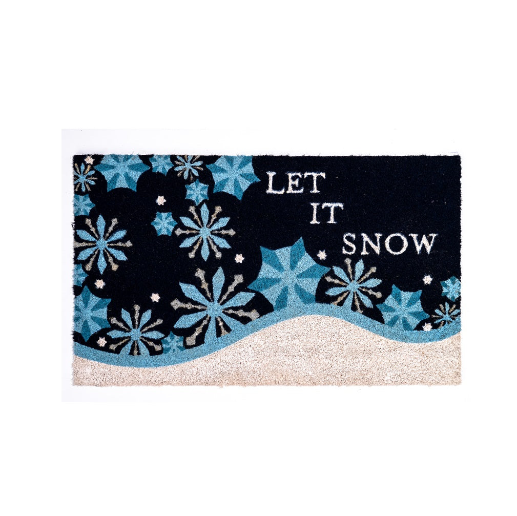 Robert Allen MAT02091 Falling Snowflake Door Mat, Multicolored