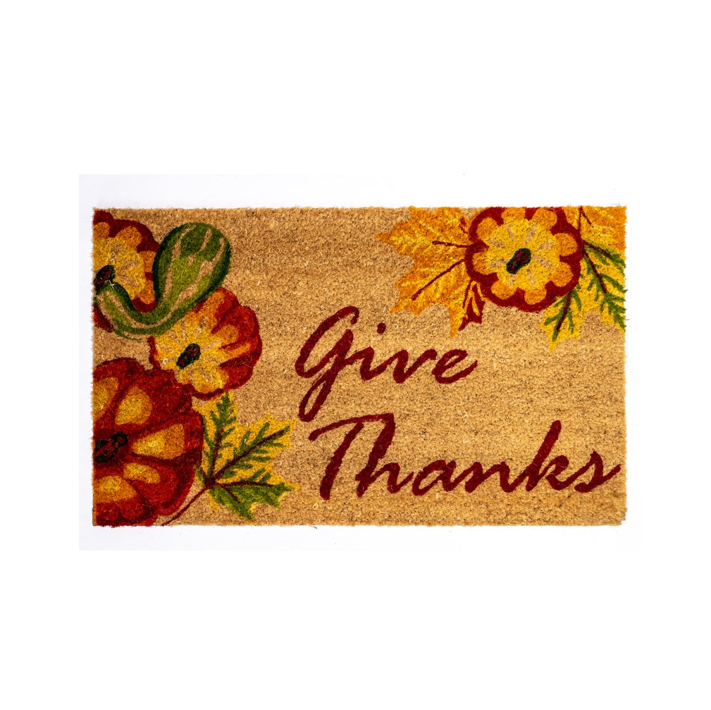 Robert Allen MAT01791 Give Thanks Door Mat, Multicolored