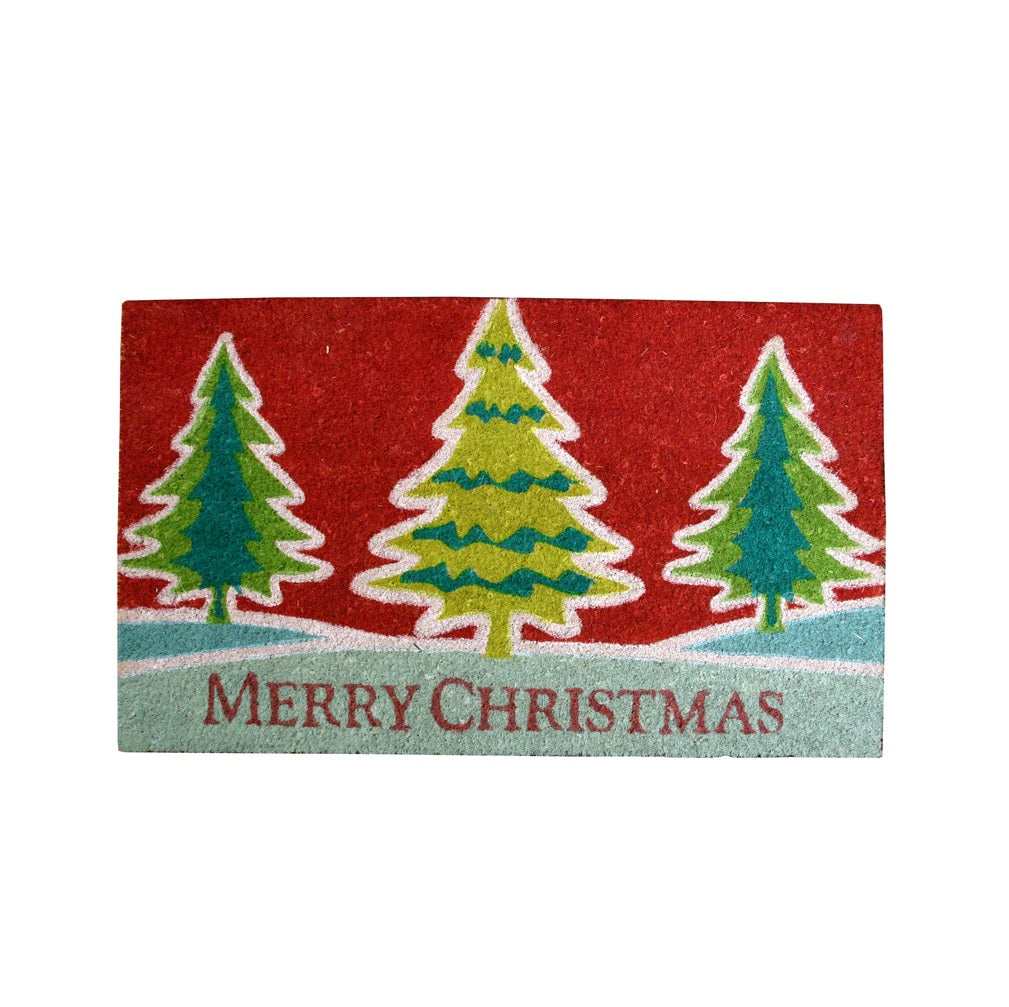 Robert Allen MAT01798 Winter Trees-Merry Christmas Door Mat, Vinyl