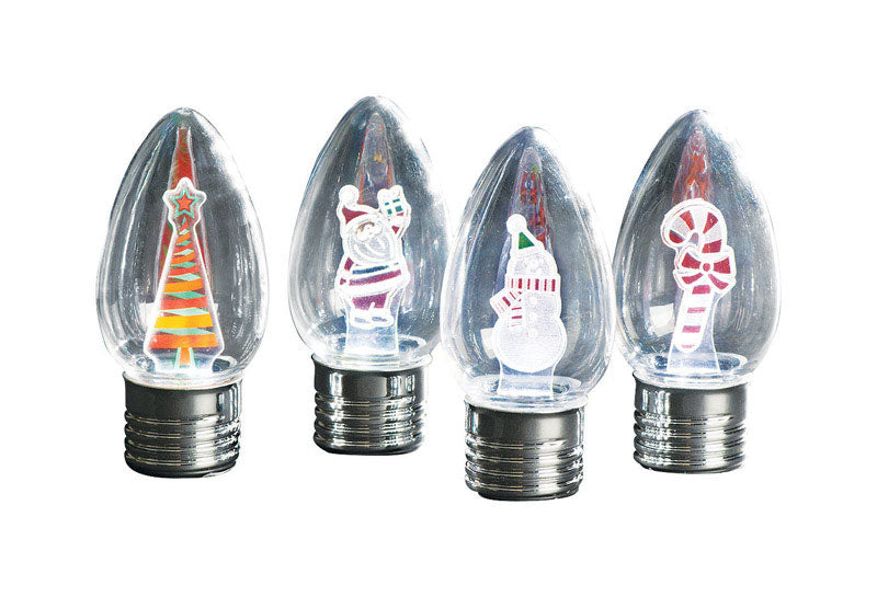 Roman 30484ACE Christmas Flicker Lightbulb Decoration, Multicolored, Plastic, 3.75"