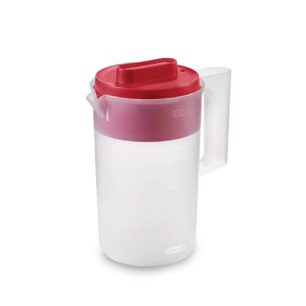 Rubbermaid 2122587 Pitcher, Clear/Red, Plastic, 2 Quart