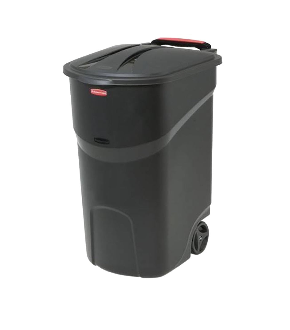 Rubbermaid 2008188 Wheeled Trash Can With Lid, 45 gal, Black