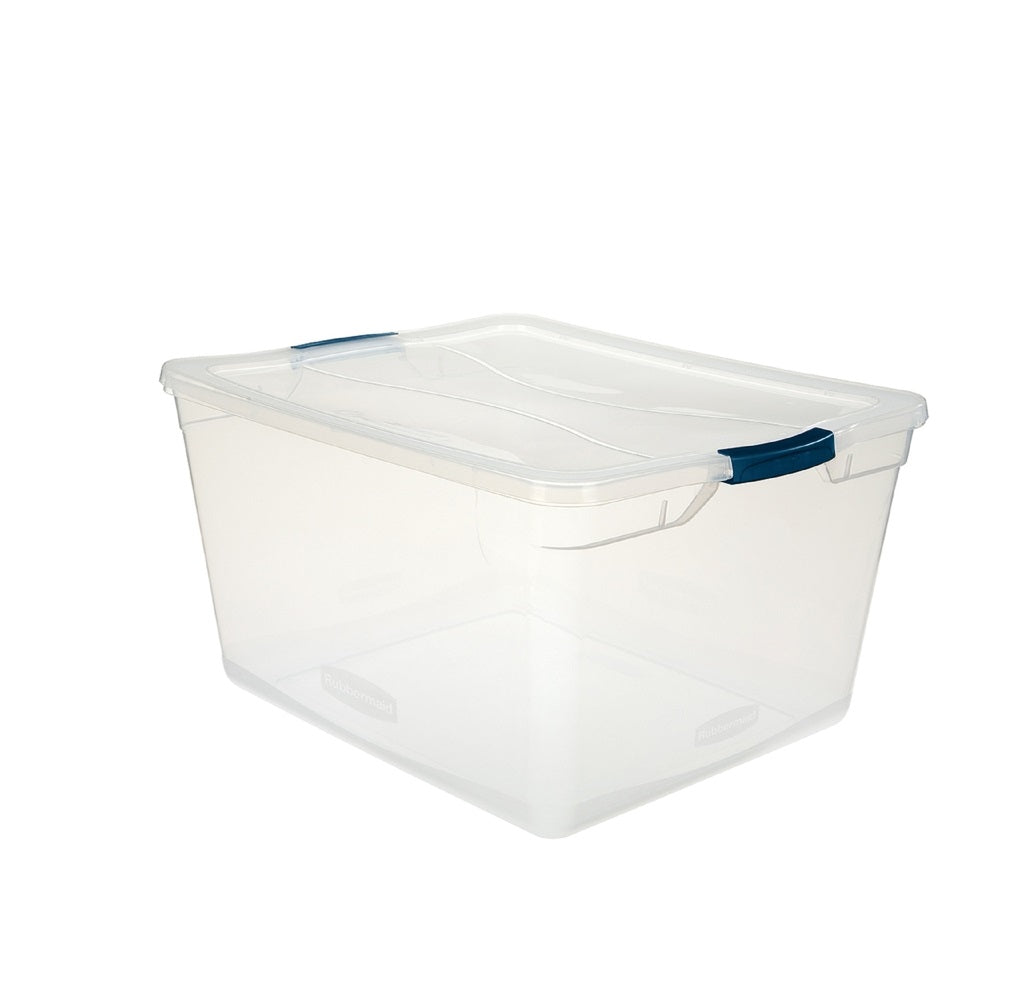 Rubbermaid RMCC710000 Cleverstore Stackable Storage Tote, 71 Quart, Clear