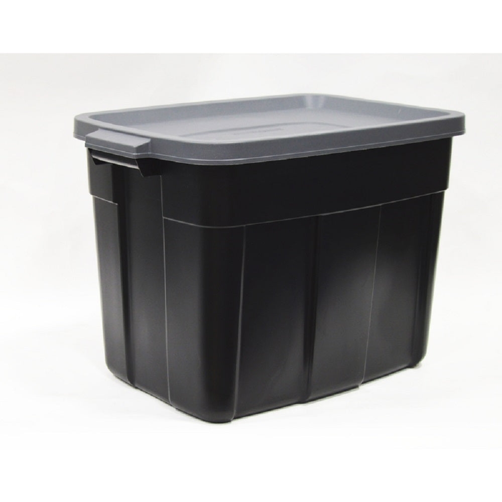 Rubbermaid RMRT180025 Roughneck Storage Box, 18 Gallon, Black/Gray