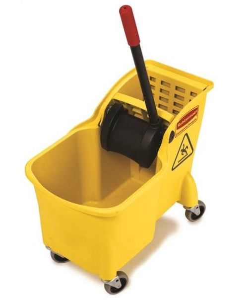 Rubbermaid 1887304 Tandem Mop Bucket, Plastic, Yellow, 31 Quart