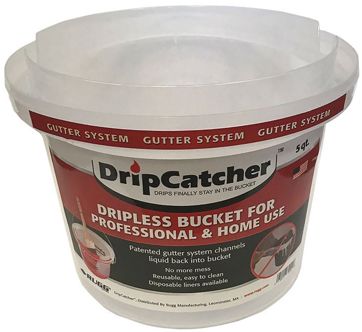 Rugg DC101D DripCatcher Paint Pail, Clear, 5 Quart Capacity