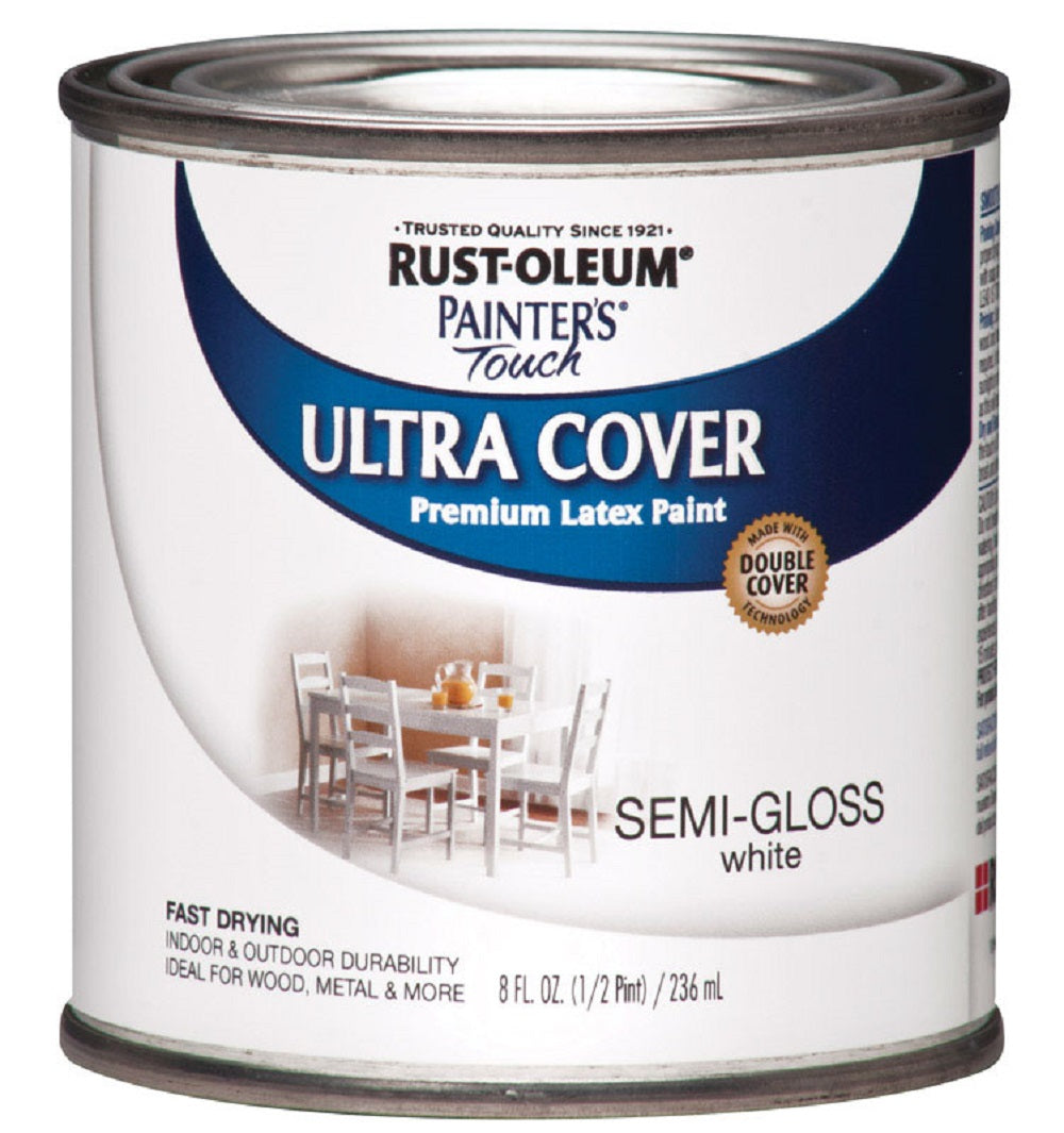 Rust-Oleum 1993730 Painters Touch Ultra Cover Paint, White, 0.5 Pint