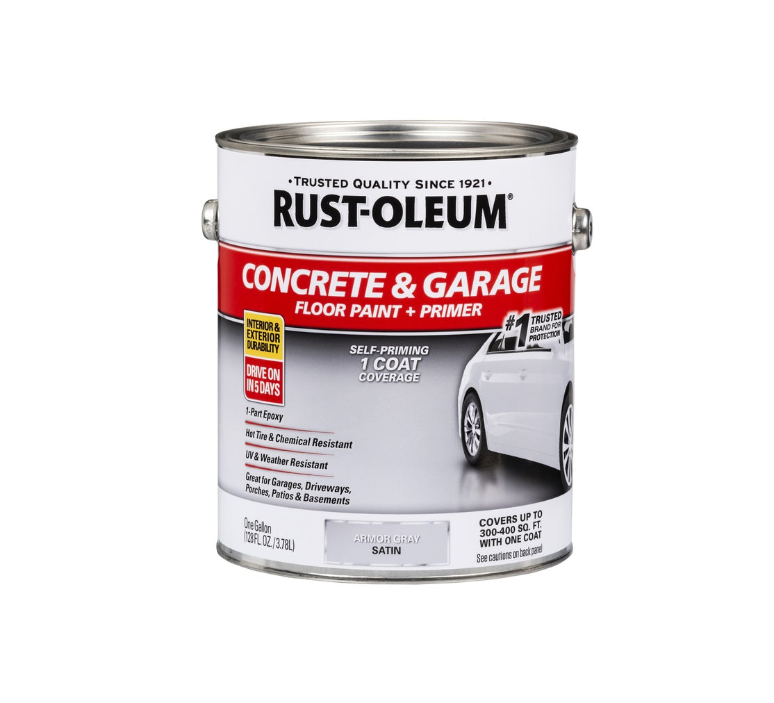 Rust-Oleum 225359 Concrete & Garage Floor Paint, Armor Grey, 1 Gallon